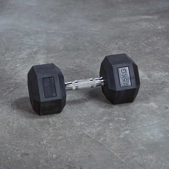 Rubber Hex Head Dumbbells